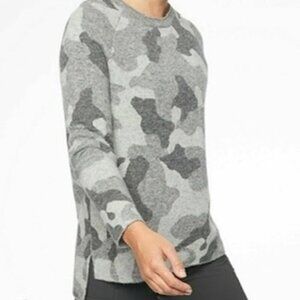 ATHLETA Undercover Camo Pullover Sweater Gray Alpaca Wool XS